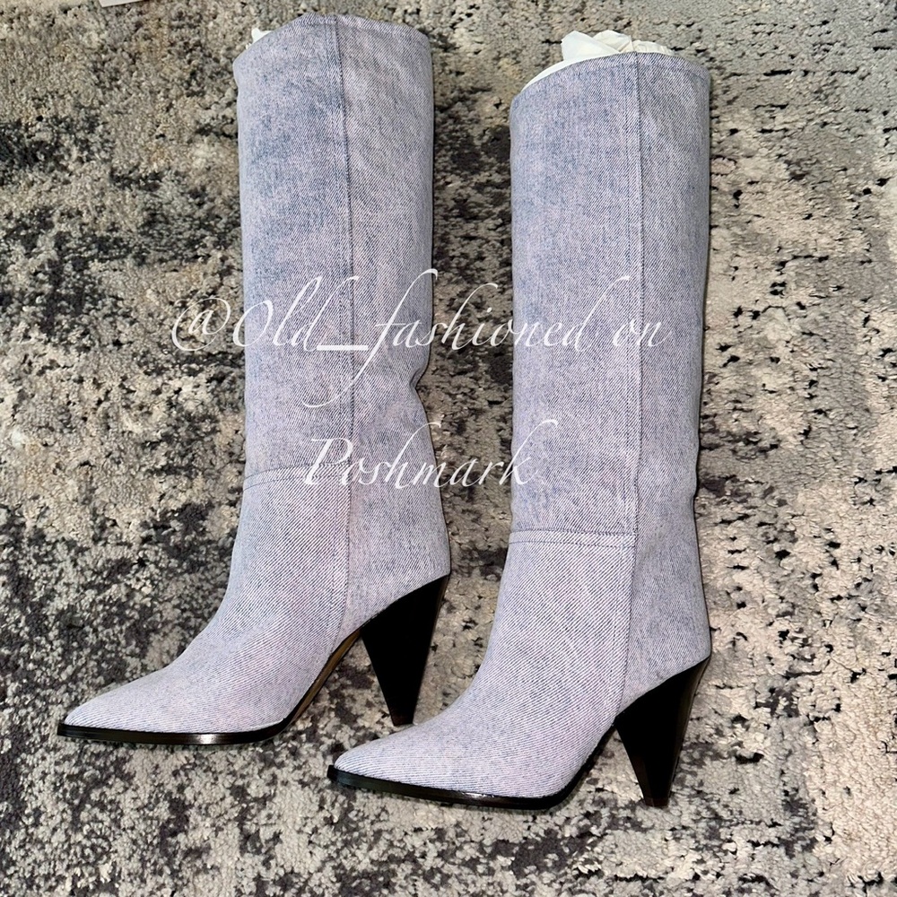 ISABEL MARANT Ririo Tall Heeled Denim Boots - Picture 9 of 15